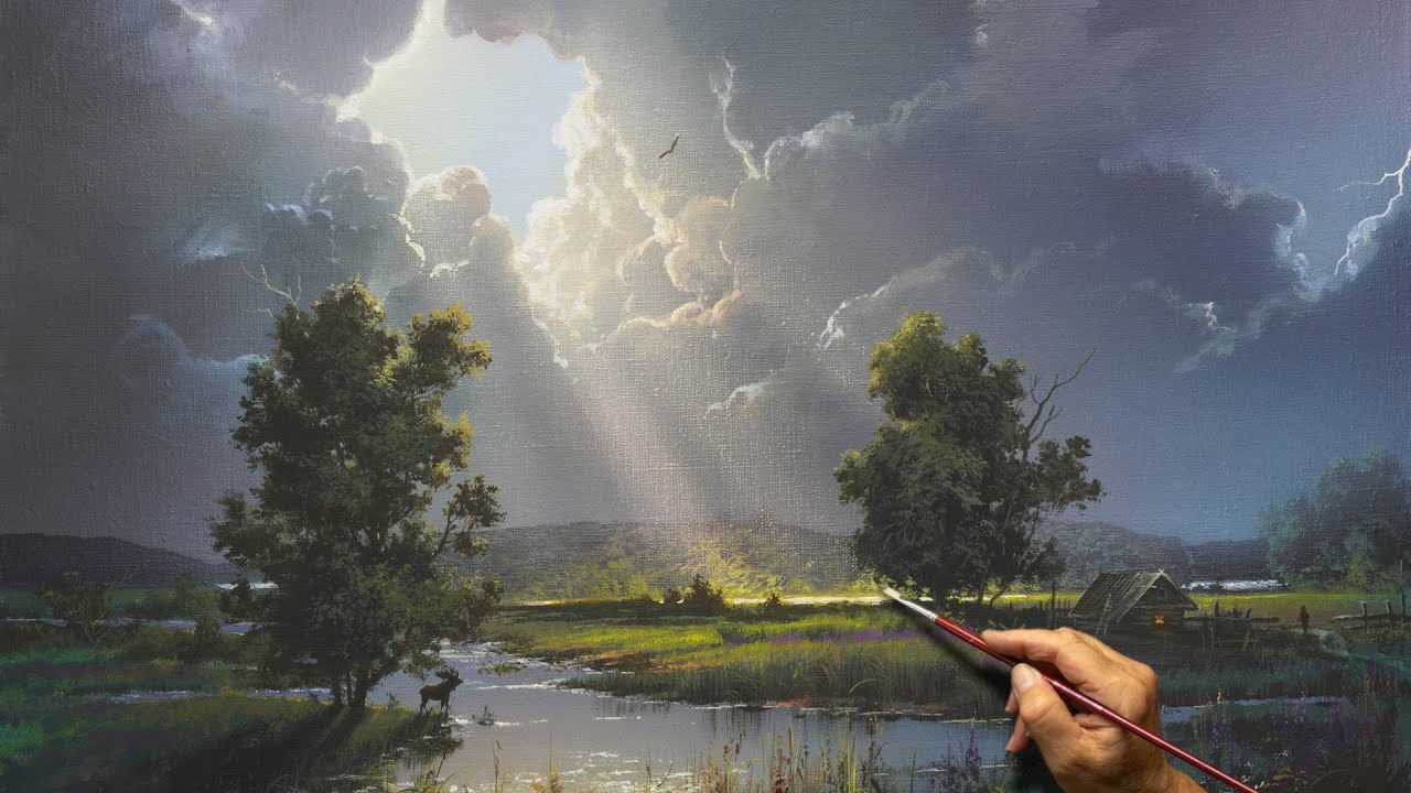 Light Acrylic Painting by Viktor Yushkevich